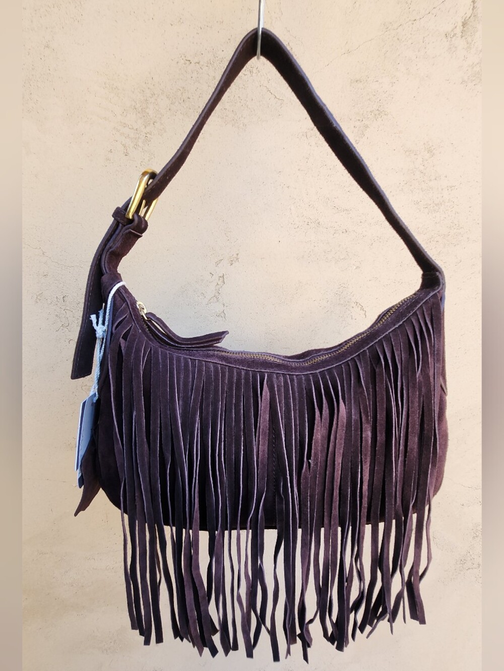 Haute Hippie - Chocolate Brown Suede Fringe Hobo Bag - Picture 3 of 13